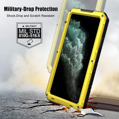 Beasyjoy for iPhone 11 Pro Max Case Waterproof Metal Case Heavy Duty Built-in Screen Full Body Protective Shockproof Military Grade Yellow