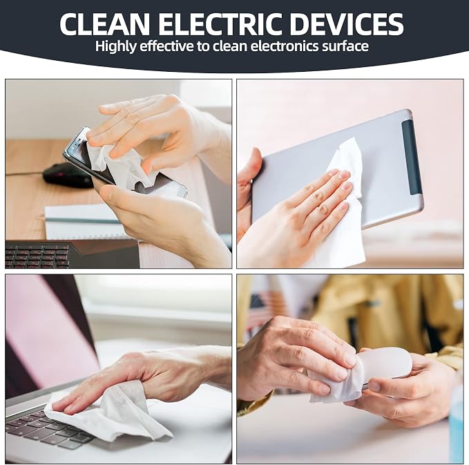 Technical Prep Pads Cleaning Wipes | Pre-Moistened Concentration Electronic Wipes Sheets, Surface Cleaning for Computers, Printer, Electronics, Industrial, Thermal Paste Remover (80PCS, 5"×6")