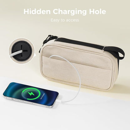 pack all Clear Electronic Organizer, TPU Cable Organizer Bag, Compact Cord Travel Organizer for Cables, Chargers, Phones, USB cords, SD Cards (Beige)