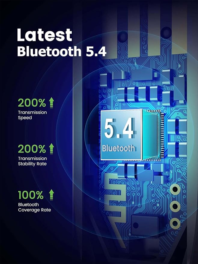 Bluetooth 5.4 Car Aux Adapter, Handsfree Calls, Wireless Music Streaming for Car Home Stereo Speakers Audio System
