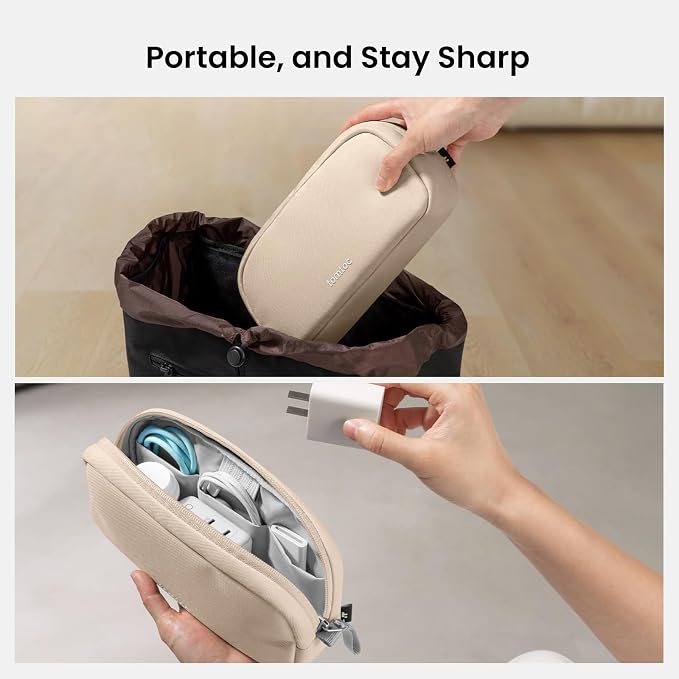 tomtoc Electronics Organizer Travel Case, Cable Organizer for Essentials | Water Resistant Tech Pouch Accessories Travel Bag Carry Storage for Cord, Phone, Cables, Airpods, USB Drive, Daily Items