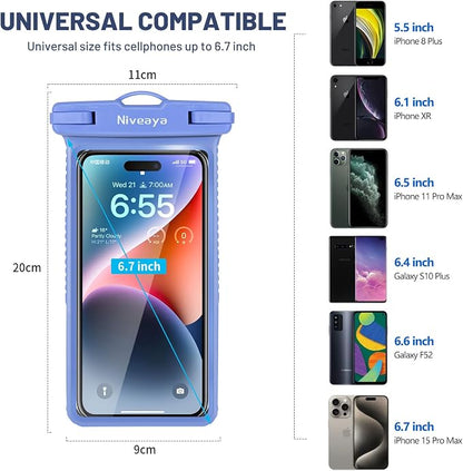 Niveaya IPX8 Waterproof Phone Pouch Case Compatible for iPhone 17 16 15 14 13 12 Pro Max Up to 7", Cruise Ship Essentials Must Haves Dry Bag for Vacation Beach Travel Kayak Accessories