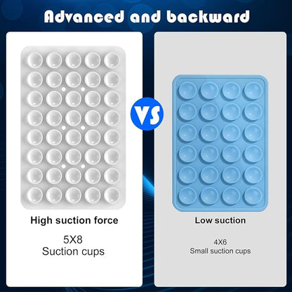 Double Sided Silicone Suction Phone Holder Mount, Silicon Accessory for iPhone and Android, Hands-Free Mirror Shower Phone Holder, TikTok Videos and Selfies (Combo C)