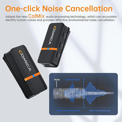 COMICA Vimo Q 4-Channel Wireless Lavalier Microphone with 4 Audio Tracks Output, Noise Reduction, 656ft Range, Lapel Microphone Wireless for iPhone, Camera, Android, Podcast/Livestream/Video Recording
