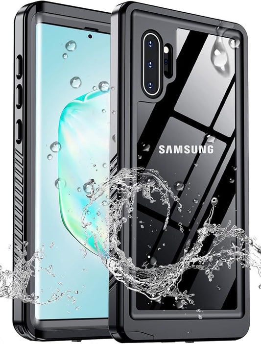 MOZOTER for Samsung Galaxy Note 10 Plus Case Waterproof,[IPX8 Underwater Case][Full Body Shockproof & Military Dropproof] Built-in Screen Protector for Samsung Note 10+ Plus 6.8 inch-Black