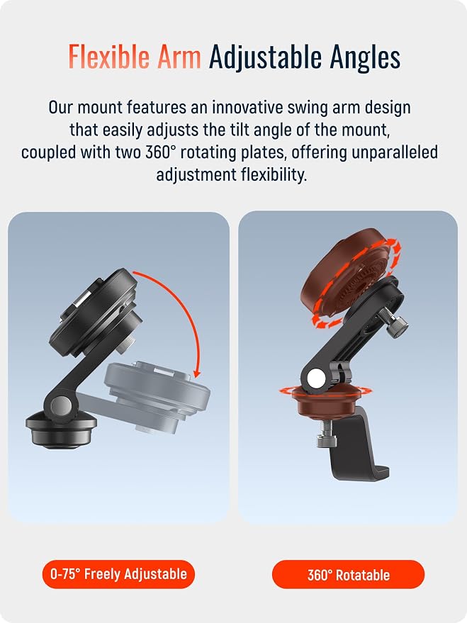 sincetop Motorcycle Rearview Mirror Phone Mount - Series Q [ Quad ] - Motorbike Phone Holder,Quick Release Aluminum Moto ATV Scooter Cell Phone Stand