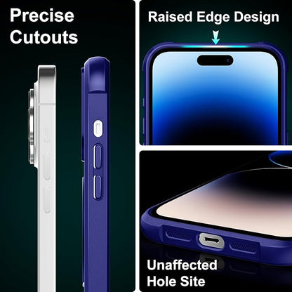 360° Magnetic Swivel Ring for iPhone 14 pro case, Built-in Metal Stand and Ring Holder, Magsafe Compatible, Military Grade Protection, Shock Resistant - Blue