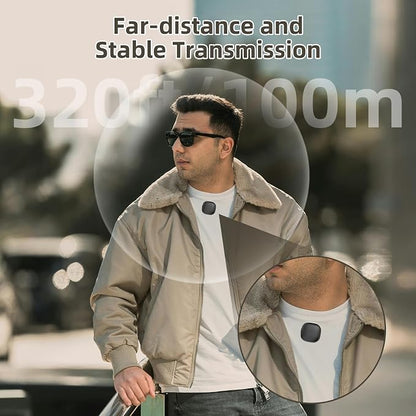 Wireless Lavalier Microphone for iPhone 16 15 Android - Ai Noise Cancelling Mini Phone Microphone USB C Magnetic Mic with 35H Charging Case for Video Recording Tiktok YouTube Vlogging