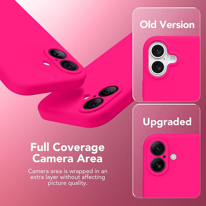 Magnetic for iPhone 17 Case, Compatible with MagSafe, [Full Camera Protection][Screen Protector] Silicone Shockproof Protective Phone Case for iPhone 17 6.3", Hot Pink