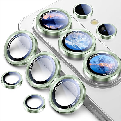 Uyiton for Samsung Galaxy S26 Ultra Camera Lens Protector - [Case-Friendly][Not Easy to Break][Ultra-Thin] Military-Grade Tempered Glass with Aluminum Metal Rear Camera Screen Cover - Green