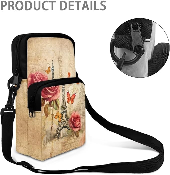 Men's Crossbody Bag, Small Cell Phone Wallet, Women's Shoulder Handbag, Travel Gym Bag