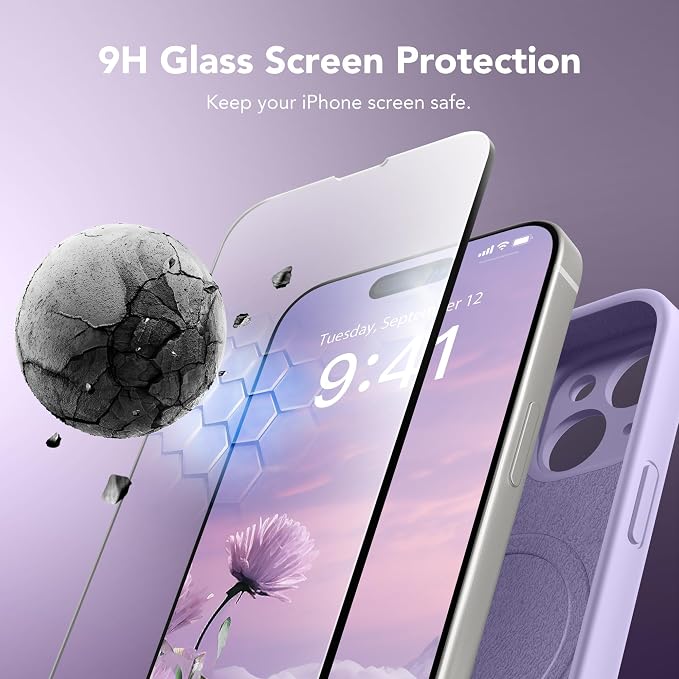 Magnetic for iPhone 15 Plus Case, Compatible with MagSafe, [Full Camera Protection][Screen Protector] Silicone Shockproof Protective Phone Case for iPhone 15 Plus 6.7", Clove Purple