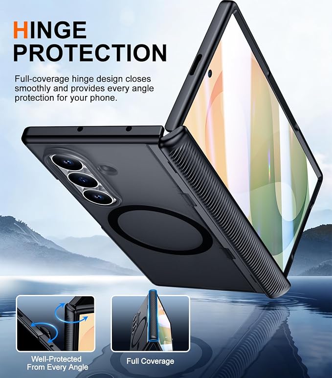 SPIDERCASE Magnetic for Samsung Galaxy Z Fold 8 Ultra Case, Built-in [Screen Protector] [Stable Kickstand] [Hinge Protection] Military Grade Protective Cover, Black