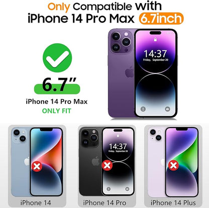 Temdan Magnetic for iPhone 14 Pro Max Case Waterproof [Compatible with MagSafe] [IP68 Underwater] [Built-in Camera Lens & Screen Protector] Full Body Shockproof Phone Case Blue