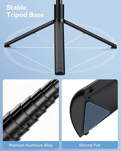 TECKNET 71" Phone Tripod & Selfie Stick, Portable Extendable Cell Phone Tripod Stand with Wireless Remote and Phone Holder, with Wireless Remote Control for iPhone/Samsung/Android/Camera