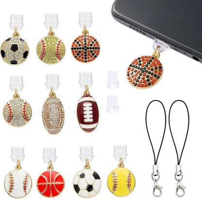 7-10Pcs Dust Plug Charm Type C with Alloy Pendants Cute Cell Phone Charms for Most Type C Phone,Readers Device
