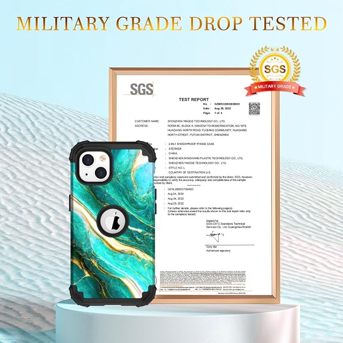 Hocase for iPhone 14 Plus Case, Heavy Duty Shockproof Protection Soft Silicone Rubber+Hard Plastic Bumpers Hybrid Protective Case for iPhone 14 Plus 6.7" 2022 - Emerald Green