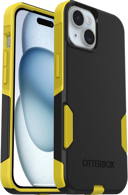 OtterBox iPhone 17e, iPhone 16e, iPhone 15, iPhone 14, & iPhone 13 Commuter Series Case - Night (Black & Yellow), Slim & Tough, Pocket-Friendly, with Port Protection