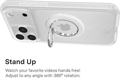 VELVET CAVIAR Compatible with MagSafe Phone Grip 2.0 | Cute Magnetic Ring Holder | Finger Loop Kickstand | Pop On Accessory for iPhone 17, 16, 15, 14, 13, 12 | White