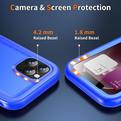 Cozycase Waterproof Case for iPhone 11 Pro Max, Shockproof Full-Body Rugged Bumper Sealed Case with Built-in Screen Protector for iPhone 11 Pro Max 6.5 inches 2019 Release - Blue
