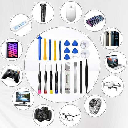 22 Piece Professional Electronics Opening Pry Screwdriver Set Multiple Functions Tool Repair Kit, for Cellphone iPhone Laptops Tablets Pry Open Replace Screen Battery and More