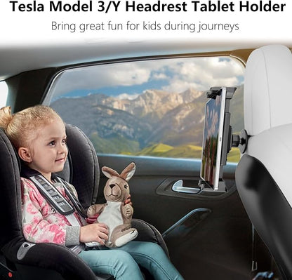 OHLPRO Tesla Tablet Holder for Model 3/Y, Headrest iPad Mount for Back Seat, Adjustable Car Backseat Mount Compatible with 5-13” iPad Tablets & Phones, Essential for Long Road Trips with Kids