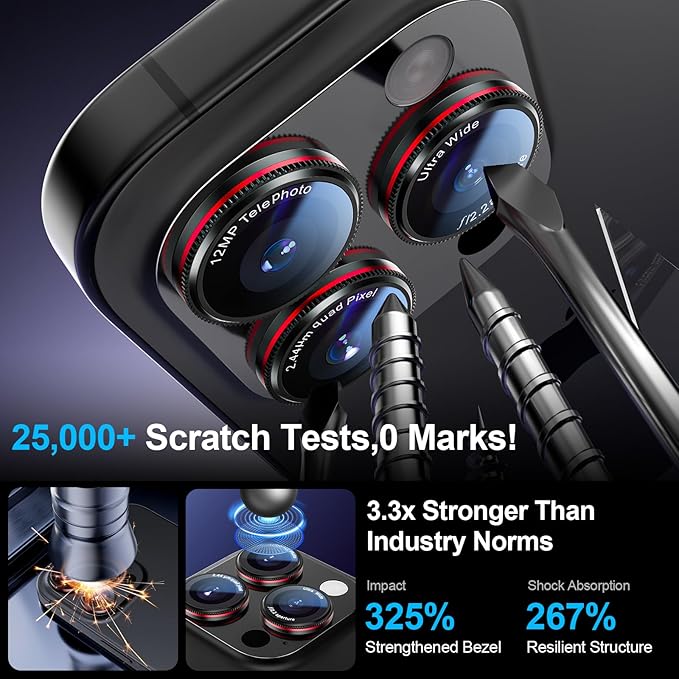 X-it 2-Pack Camera Lens Protector for iPhone 17/16/15/14 Pro Max&17/16/15/14 Pro, [Shatterproof & Impact Resistant] 9H High-Alumina Tempered Glass, Anti-Scratch, Dustproof, Strong Adsorption, Case Friendly, Ultra HD Clear