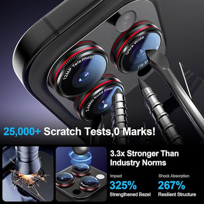 X-it 2-Pack Camera Lens Protector for iPhone 17/16/15/14 Pro Max&17/16/15/14 Pro, [Shatterproof & Impact Resistant] 9H High-Alumina Tempered Glass, Anti-Scratch, Dustproof, Strong Adsorption, Case Friendly, Ultra HD Clear