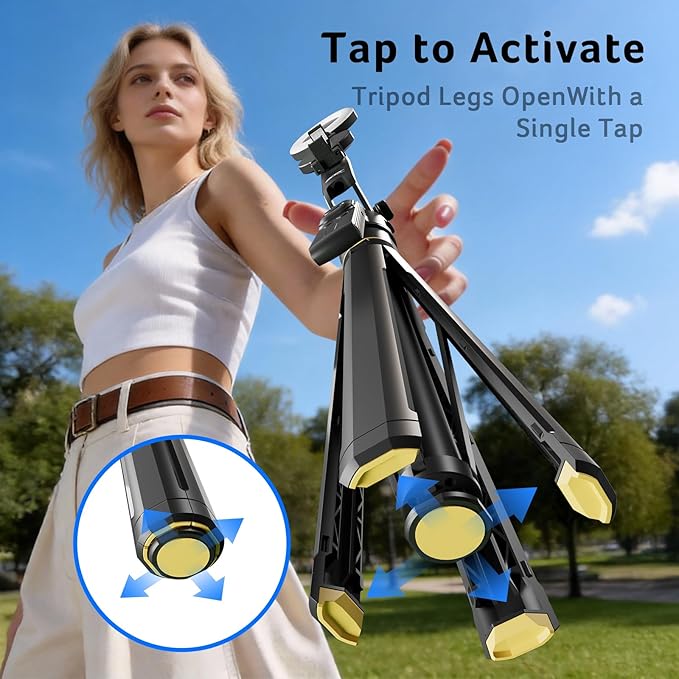 Acer Gadget Auto Face Tracking Tripod for iPhone – Magnetic Phone Mount Gesture Control Detachable Mini Ring Light 64" 360 Degree AI Tracking Phone Tripod for Vlogging YouTube TikTok Video Recording