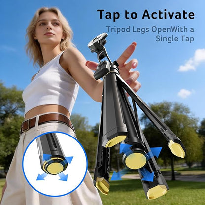 Acer Gadget Auto Face Tracking Tripod for iPhone – Magnetic Phone Mount Gesture Control Detachable Mini Ring Light 64" 360 Degree AI Tracking Phone Tripod for Vlogging YouTube TikTok Video Recording