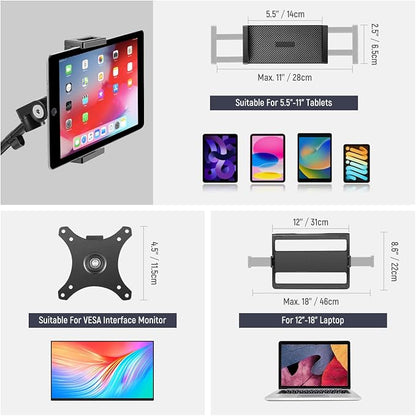 NEEWER Overhead Camera Stand Desk Mount Rig with 4 Boom Arms for Photography Video Light Ring Light Phone Mount Webcam Mic Compact DSLR for Live Streaming Broadcast Online Teaching Meeting, DS007