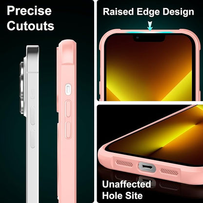 360° Magnetic Swivel Ring for iPhone 13 pro max case, Built-in Metal Stand and Ring Holder, Magsafe Compatible, Military Grade Protection, Shockproof - Pink