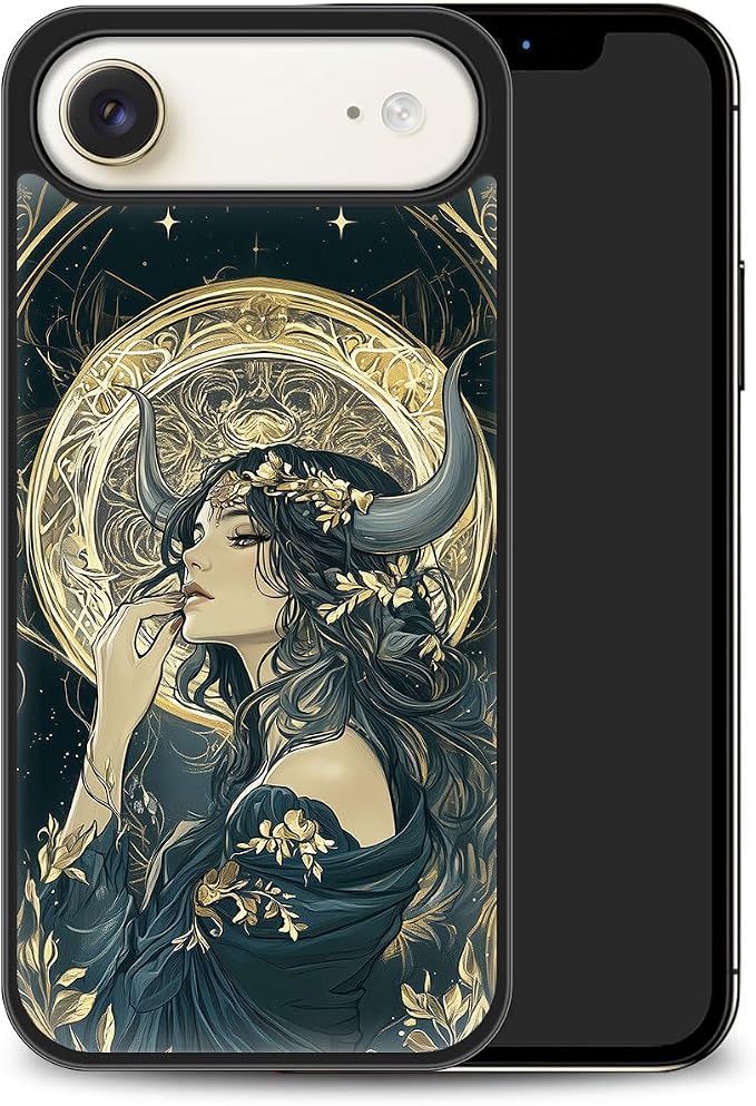 Constellation Series - Taurus Designs Magnetic for iPhone 17 air Case, Tarot Style Model Glass Phone Cover, Compatible with Magsafe, Pocket-Friendly - fits iPhone 17 air Case for Women