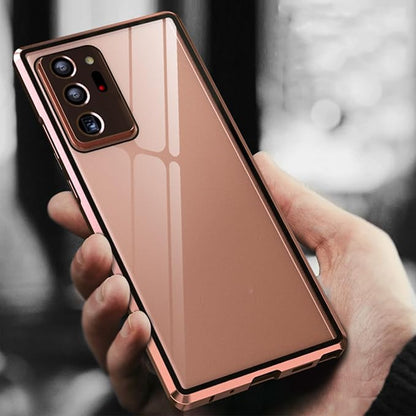 for Samsung S24 Ultra Magnetic Tempered Glass Double-Sided Phone Case, Anti peep Adsorption Cover, 360 Full Body Protection Magnetic Phone Case for Samsung Note Series (S23Plus,Black)