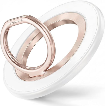 SYNCWIRE Magnetic Phone Ring Holder for MagSafe, 360° Rotation Cell Phone Grip Stand Finger Ring Kickstand Two-Sided Magnet Compatible with iPhone 17 Pro Max 16 15 14 13 12 MagSafe Accessories