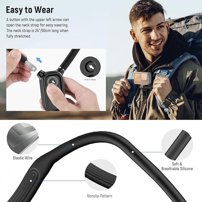 NEEWER Magnetic Neck Mount Compatible with GoPro Hero 13 12 11 MAX DJI Action 4 Insta360 iPhone 15 Pro Max Samsung S23, Quick Release Flexible POV Action Camera Neck Mount Adapter & Phone Holder, GP15