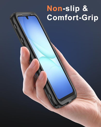 Beasyjoy for Samsung Galaxy A17 5G Case Waterproof, Built-in Screen Protector IP68 Waterproof Dustproof,Full Body Rugged Cover Military Grade Shockproof Protective for Samsung A17 5G 6.7", Black/Clear