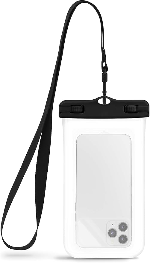 CaliCase Premium Universal Waterproof Phone Pouch - IPX8 Waterproof Phone Case with Lanyard for iPhone and Android - Clear