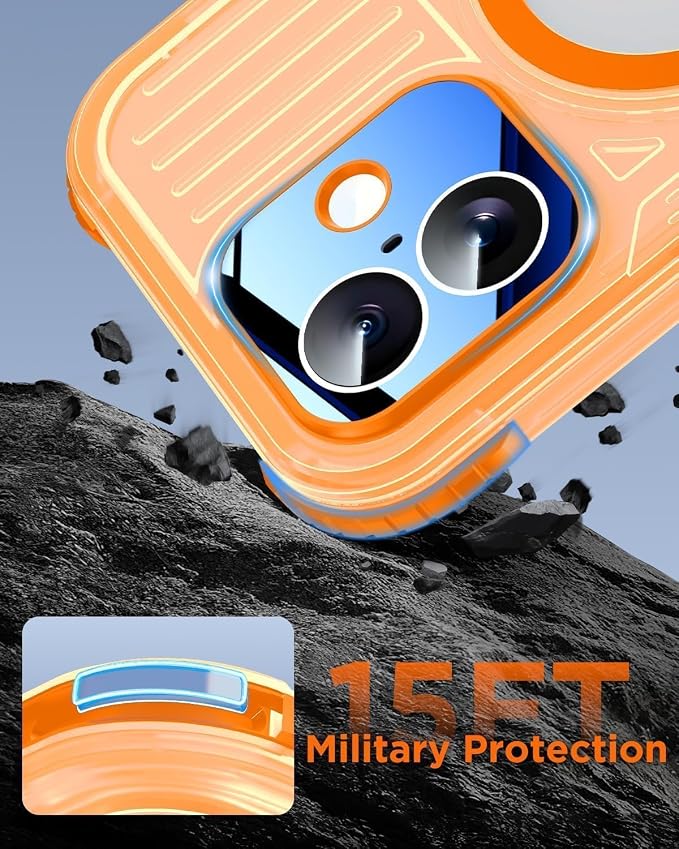 for iPhone 17 Waterproof Case with Magsafe, Built-in [Camera & Screen Protector] [Lanyard], IP68 Water Proof Full Body Dustproof Heavy Duty Frosted Protective Phone Cover, 6.1" Orange