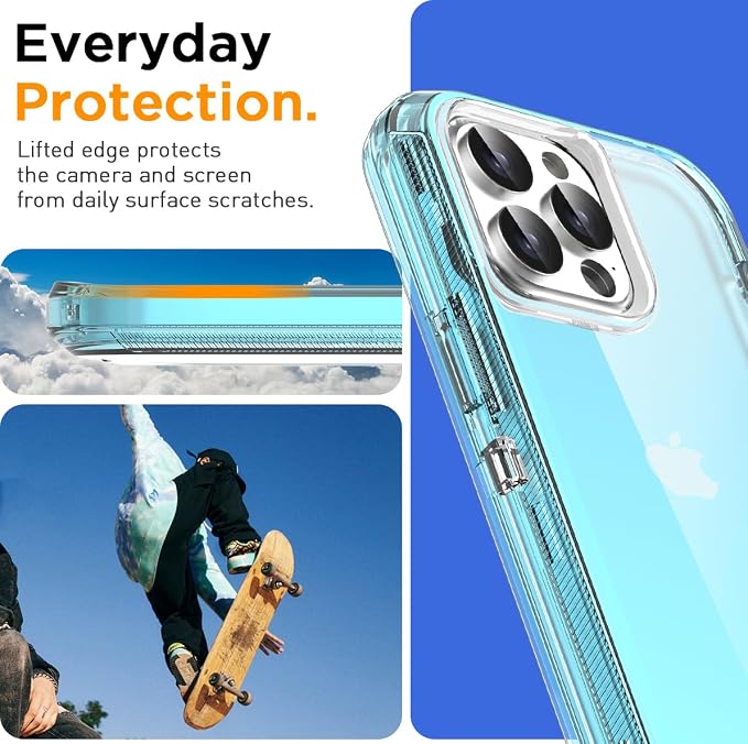 AICase for iPhone 15 Pro Max Case Clear 3 in 1 Heavy Duty Drop Protection Full Body Rugged Shockproof/Dust Proof 3-Layer Military Protective Tough Durable Cover for iPhone 15 Pro Max 6.7"_3