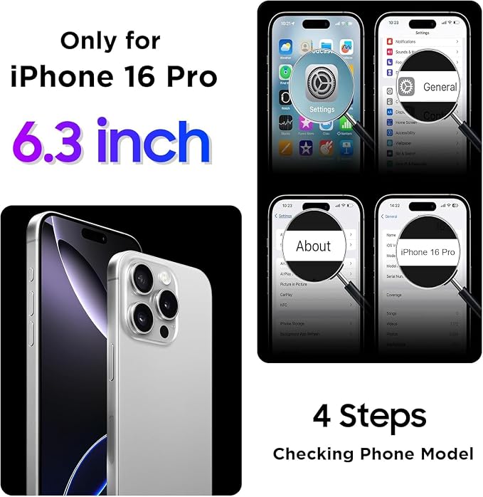 Temdan Waterproof Compatible with Phone Pro Case 6.3 inch 2024-Blue/Clear