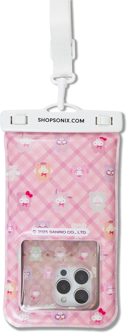 Sonix x Sanrio Waterproof Phone Pouch - Floating Phone Case Dry Bag w/Crossbody Lanyard - Beach Cruise Travel Essentials - Compatible w/All Devices, Touchscreen Friendly | Hello Kitty Latte Bears