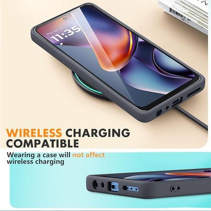 for Motorola Moto G 2025 Case, 2 Pack Tempered Glass Screen Protectors, Soft TPU Liquid Silicone Shockproof Gel Case-Deep Lavender