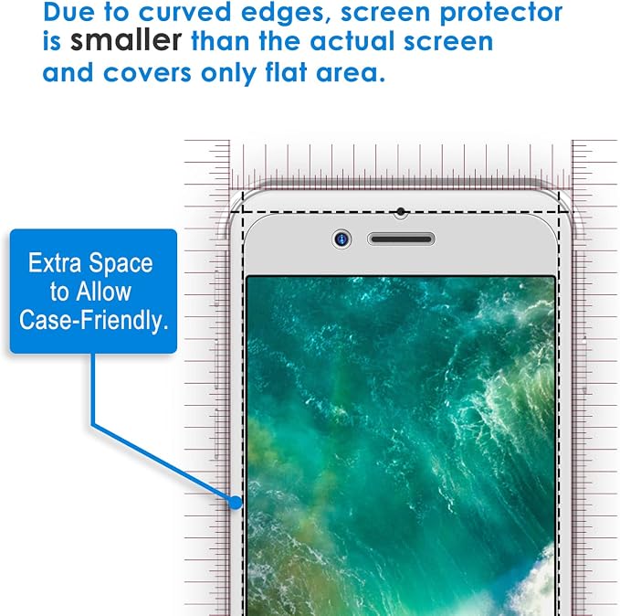 JETech Screen Protector for iPhone 8 Plus/7 Plus, 2-Pack | HD Clear, Tempered Glass Film, Anti-Scratch Glass