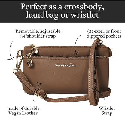 Save the Girls Cell Phone Purse - Touch Screen Women’s Crossbody Bag - Clutch Purses for Women (Bella) | Touch Screen, for Women