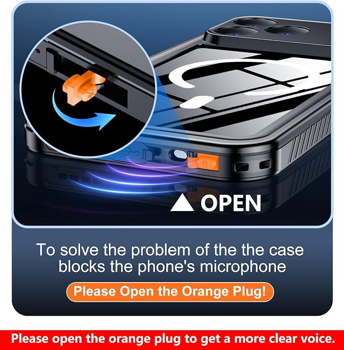 SPIDERCASE Magnetic for iPhone 17 Pro Max Case Waterproof, Built-in Screen & Camera Lens Protector[IP68 Underwater] [Military Grade Shockproof] Full Body Protection Phone Case, Black/Clear