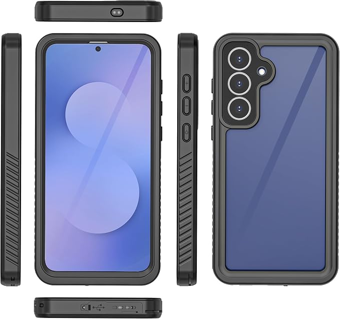 for Samsung Galaxy S25 FE Case, IP68 Waterproof Dustproof Case, [Built-in Screen Protector] Full Body Heavy Duty Rugged Phone Cover for Galaxy S25FE 6.7 inch Black