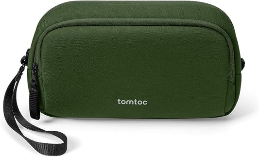 tomtoc Electronic Organizer Travel Case, Dual Compartment Tech Organization | Water Resistant Cable Pouch Storage Bag for Charger, Cord, Phone, Hard Drive, Power Bank, Accessories Travel Essentials
