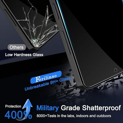 Ferilinso 3 Pack Privacy Screen Protector for Samsung Galaxy S26 Plus with 3Pack Tempered Glass Camera Lens Protector Phone Case Friendly Accessories Protector de Pantalla for Samsung S26 Plus