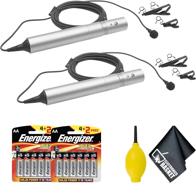 Sony ECM-77B - Miniature Omni-Directional Lavalier Mic Advanced Accessory 2-Pack Bundle